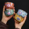 Ručně vyráběný smaltovaný pohár mistra Cloisonné s vzorem deseti tisíc květin Keramický čajový pohár ve stylu Jian Zhan