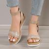 Hot Sale Damesschoenen Gespriem Dames Sandalen Mode Peep Toe Casual Sandalen Dames Zomer Plus Size Wedge Sandalen