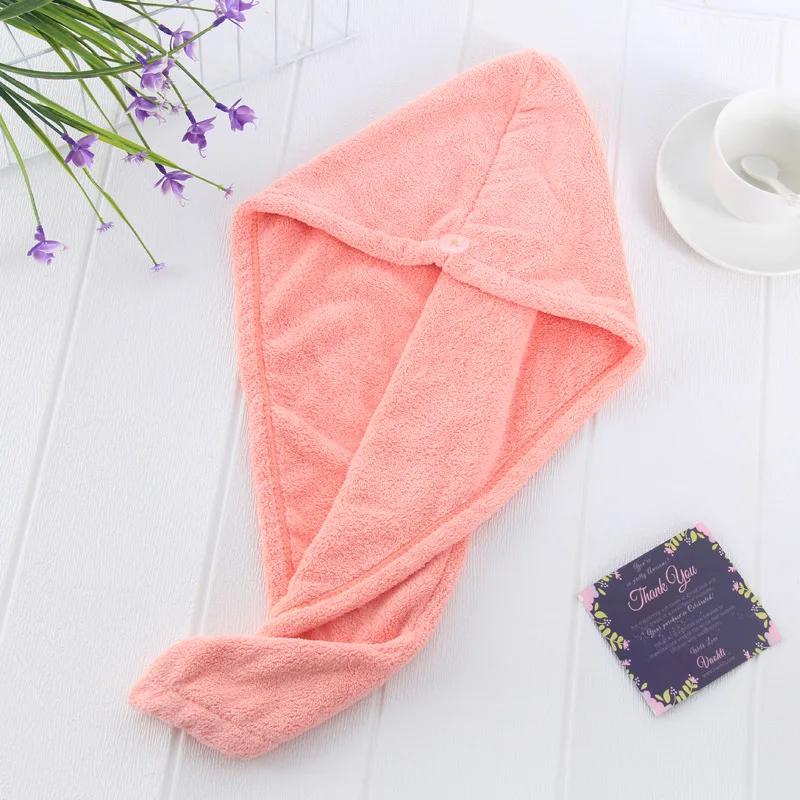Girl's Hair Drying Hat Quick-dry Hair Towel Cap Hat Bath Hat Microfiber Solid Towel Cap Super Absorption Turban Hair Dry Cap