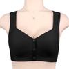 Women Front Button Bra No Steel Ring Solid Color Vest Bra Plus Size