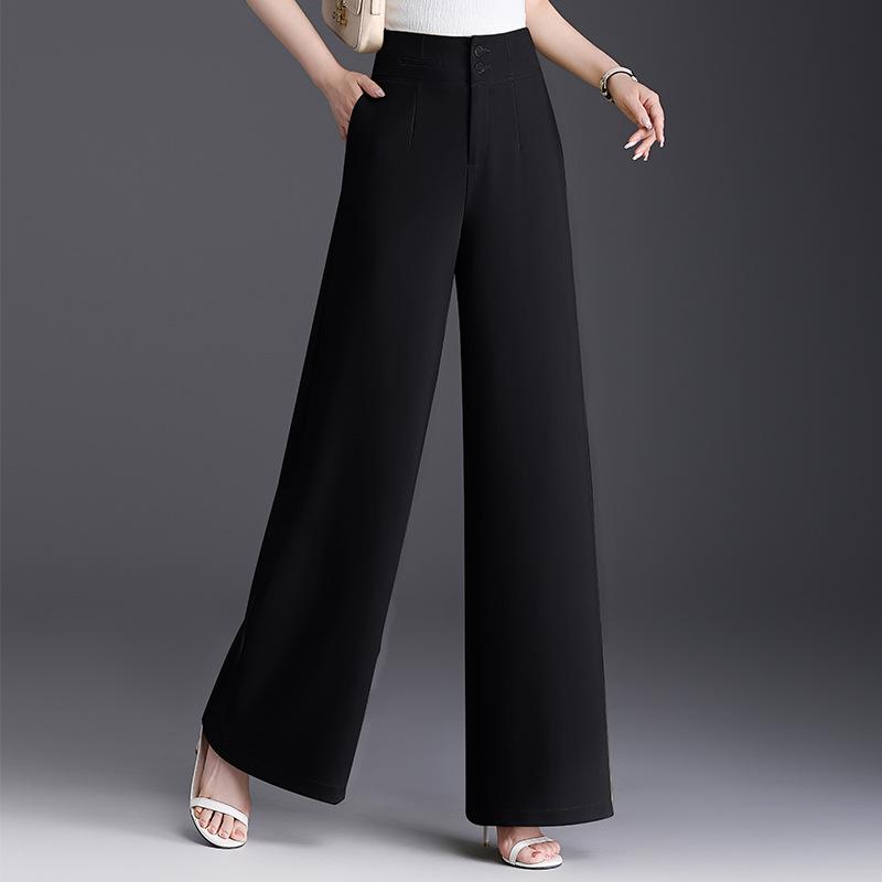 2026 Lente/Zomer Dames Koreaanse Stijl Hoge Taille Wijde Pijp Chique Broek