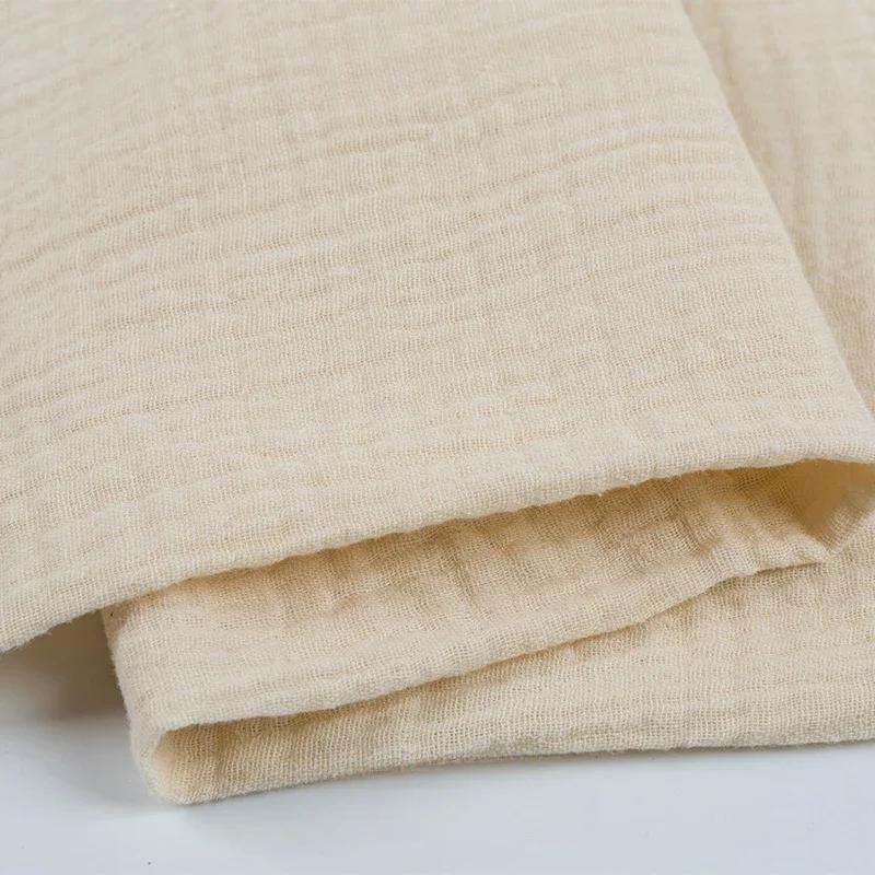 100x135cm Doppellagige Reine Baumwollgaze All-Baumwoll-Kreppstoff Unifarben Hauskleidung Kleid Schal Babybekleidungsstoff