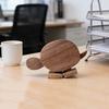 Bunny Ornament Nordic Style Handmade Walking Wooden Animal Statue Anti-Deformation Home Office Classroom Decor