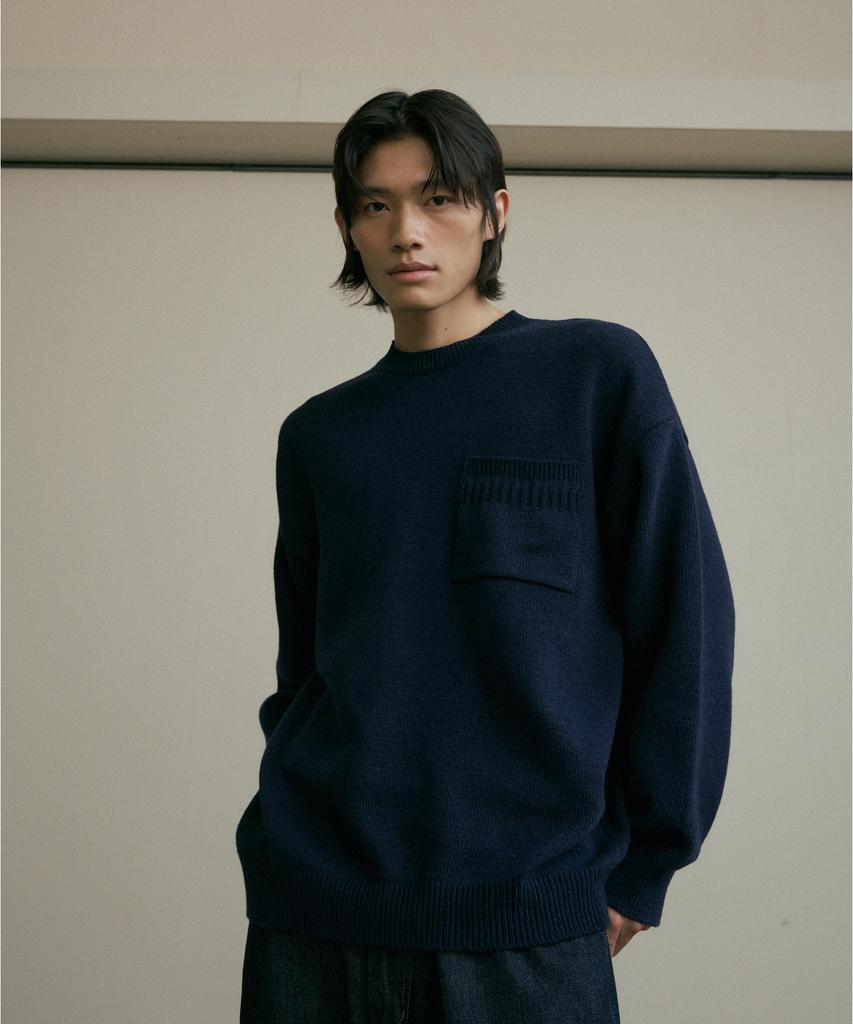 ENDOOR Lambswool Crewneck Knit (Navy)