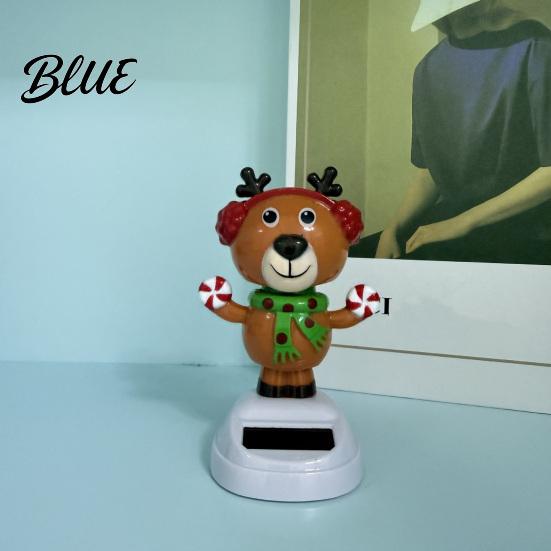 Lustiger Schneemann Schreibtischdeko Solarbetriebenes tanzendes Auto Ornament, Kreative Armaturenbrett Weihnachts Cartoon Figur für Weihnachtsmann Zubehör Auto Innenraum