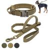 Tactical Dog Leash Collars Adjustable Nylon Military Dog Collar Leads For Medium Large Dogs German Shepherd Training Hunting