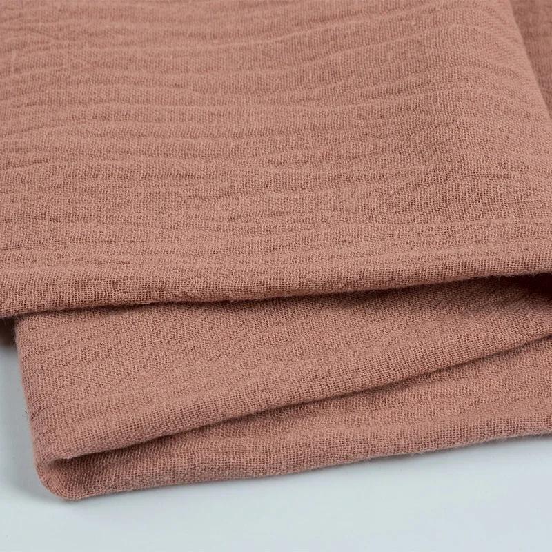 100x135cm Doppellagige Reine Baumwollgaze All-Baumwoll-Kreppstoff Unifarben Hauskleidung Kleid Schal Babybekleidungsstoff