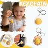 Cute Simulated Steamed Bun Keychain With Button Decompression Function, Creative Gift