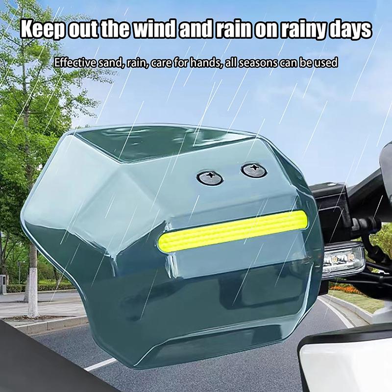 1 Set Wind Rain And Sun Protection Easy To Install Hand Guard For Scooter Motorcycle Atv With Night Reflective Strip