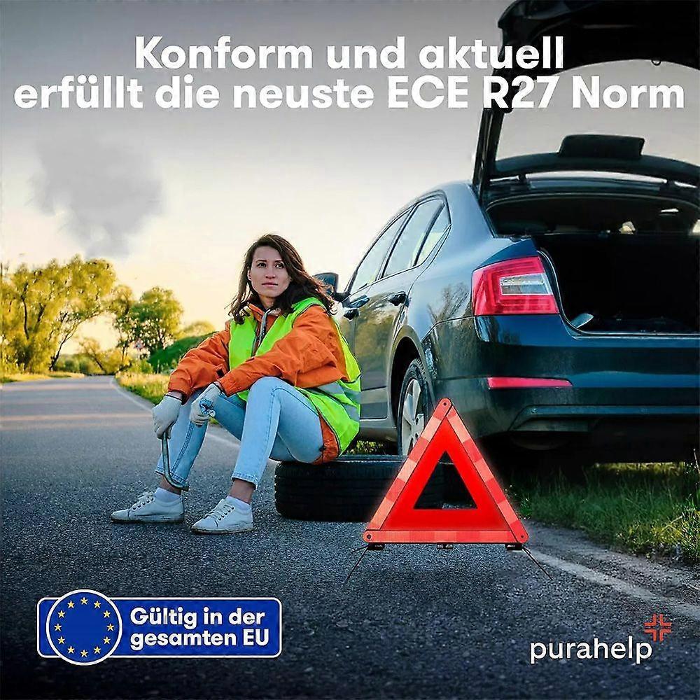 Warndreieck für Autos nach aktueller Norm 2024 ECE R27 Faltbar