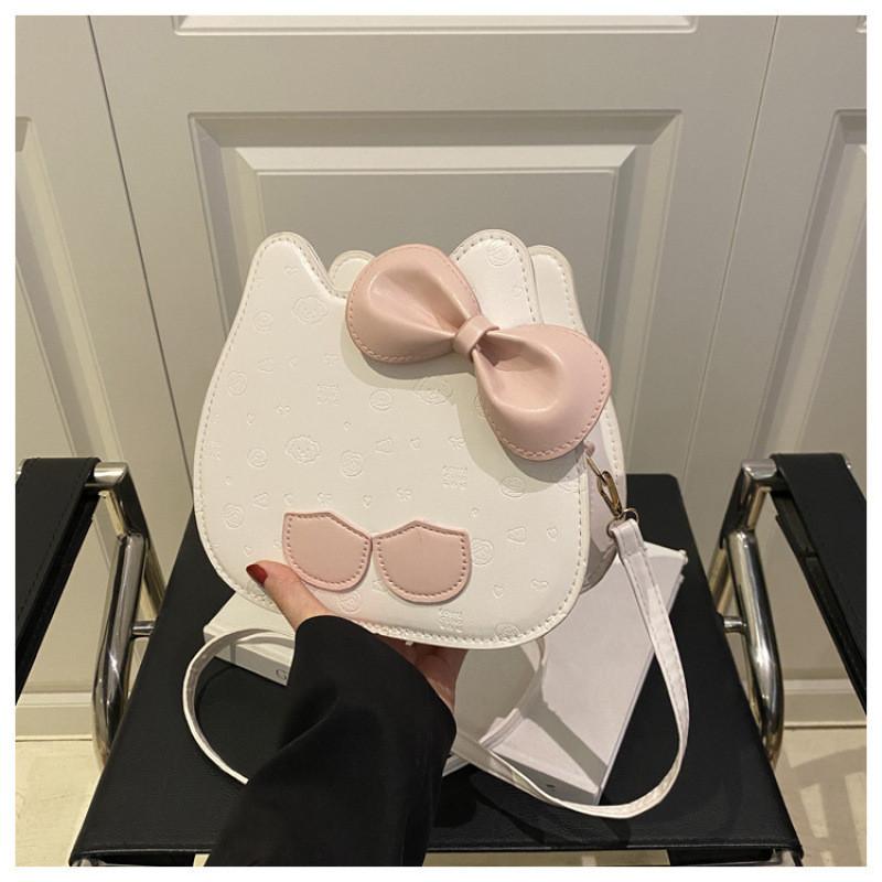 Cute Shaped Cat Butterfly Bow Decoration Women Casual Shoulder Bag For Use Daily