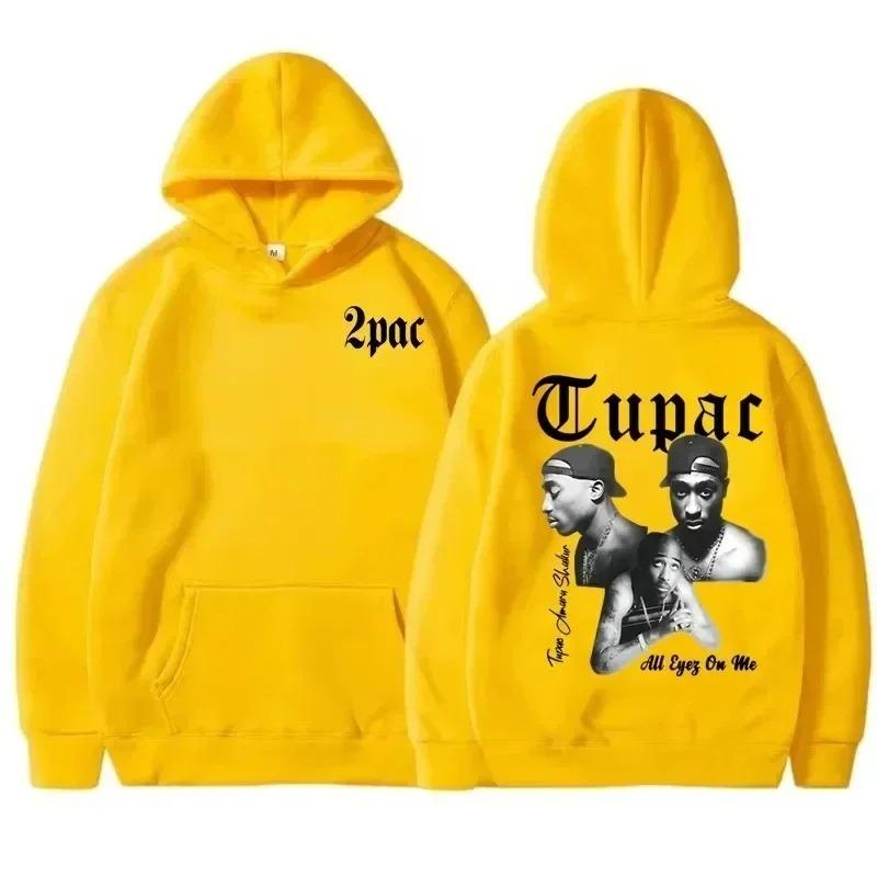 Худі з принтом репера Тупака 2pac для чоловіків і жінок Спортивний одяг Універсальне худі Модне з принтом літер Хіп-хоп Спортивний одяг Повсякденне