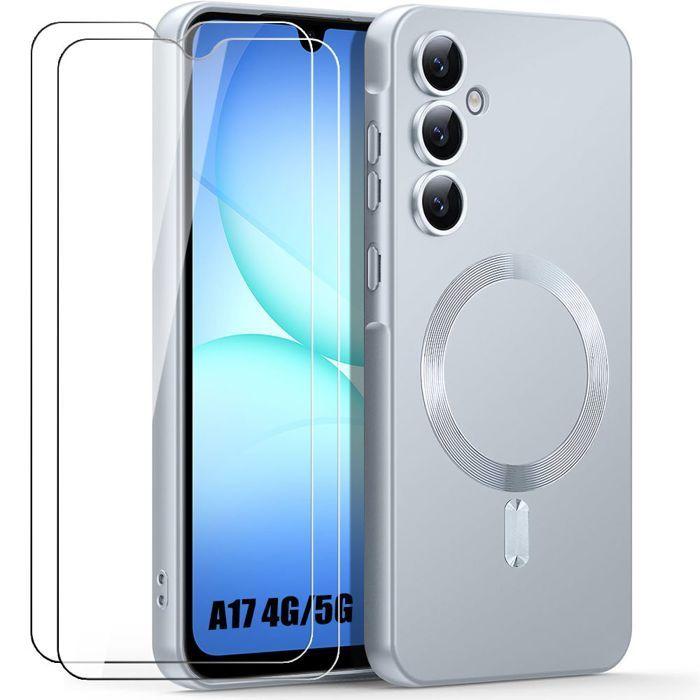 Protective Case - BOOLING - for Samsung Galaxy A17 4G/5G - TPU with Silver Magnetic Ring - 2 Screens