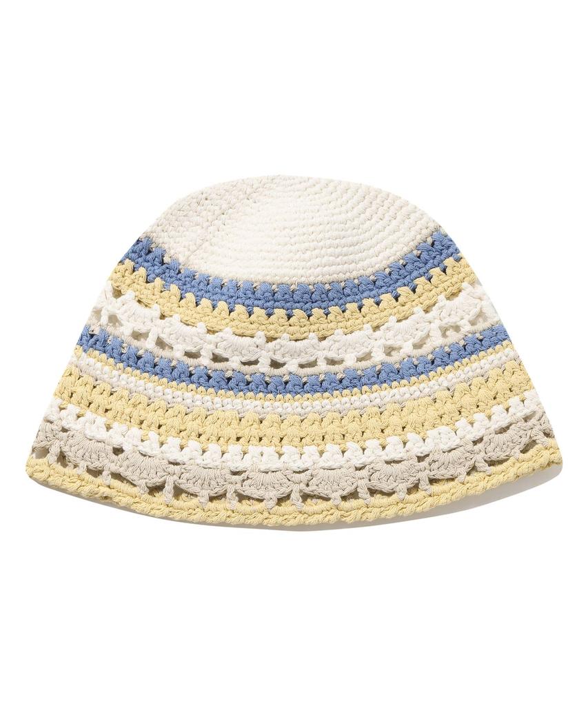 COVERNAT WOMAN Clover Heart Knit Bucket Hat Ivory