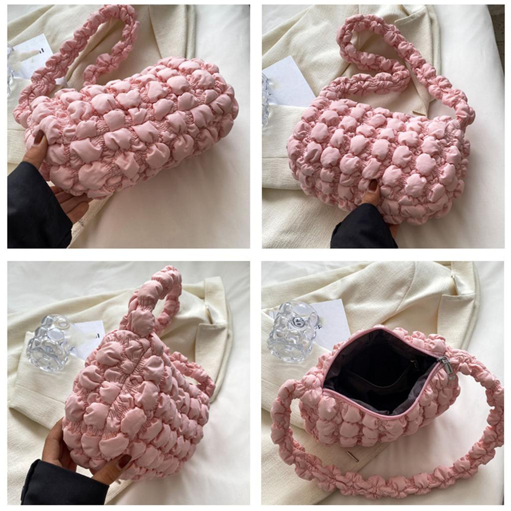 Zarte Handtasche Plissierte Wolkentasche Schultertasche Achseltasche Einfarbige Geldbörse Geschenk zum Valentinstag Muttertag
