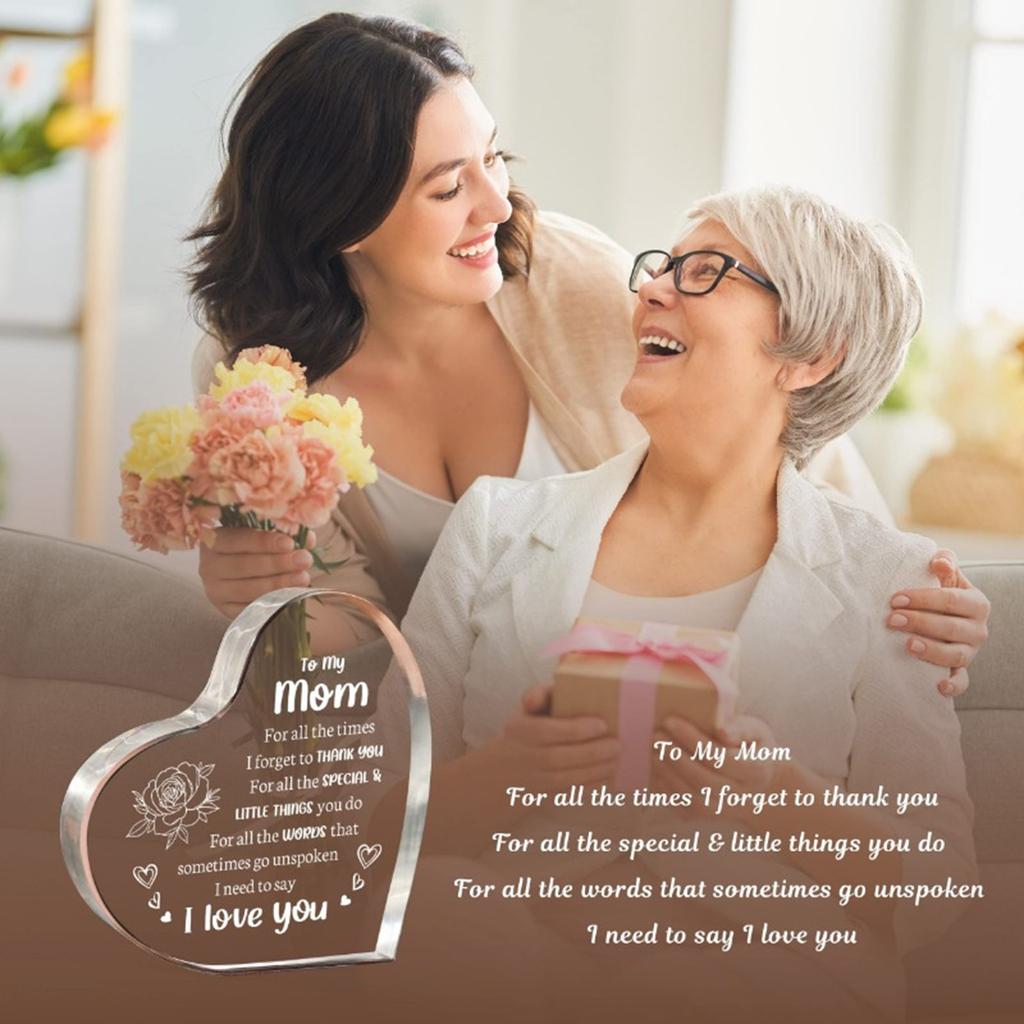 Gift For Mother Acrylic Heart Shaped Sign Souvenir Decoration