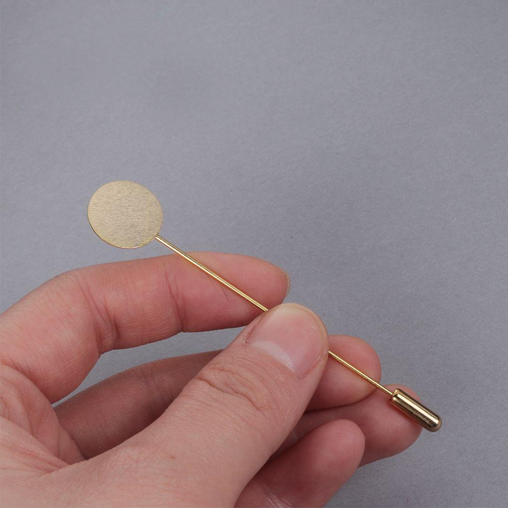 10pcs/set Gold & Silver Diy Craft Jewelry Making Brooches Accessories Pin Cabochon Tray Cameo
