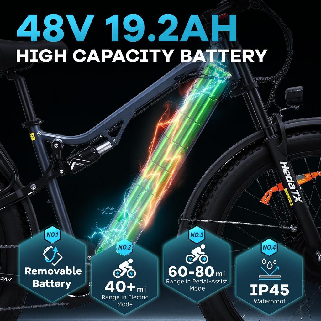 New Ebike TX29 2000W Dual Motor 48V 19.2AH Battery, 27.5-inch Aluminum Alloy Shock-absorbing Frame Ebike, 27.5-inch Tires, Adult Mountain Ebike