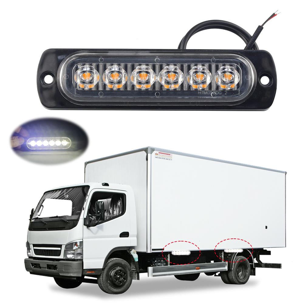 12В 24В 6 світлодіодів LED Бічні габаритні вогні автомобіля Миготливий попереджувальний вогонь Миготливий світлодіодний маячок на решітку Автомобіль/мотоцикл/вантажівка
