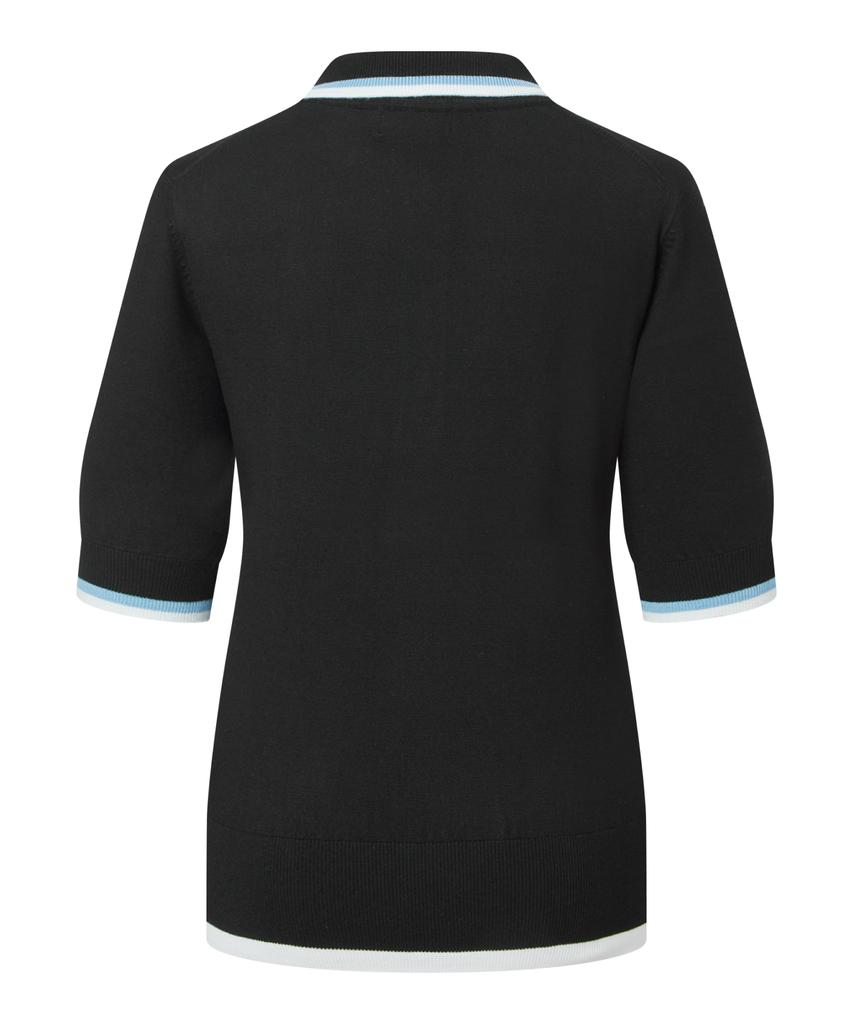 Antomas Circle Spaceship Logo Knit Polo Women - Black
