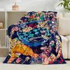 1PC Vibrant Anime Characters Flannel Blanket Gift, Suitable for Both Men And Women, Soft Ideal for Beds And Sofa, Birthday Or Christmas Gift