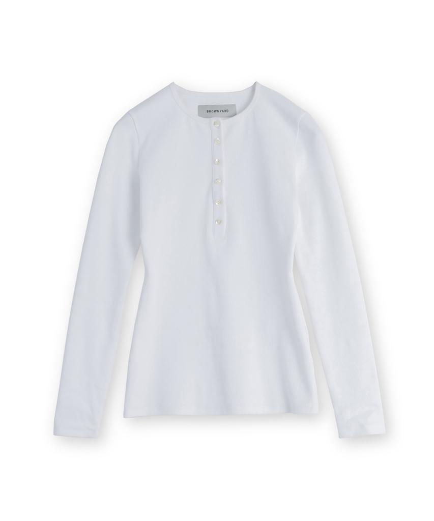Beulaunyadeu W Henley Neck Long Sleeve, Ivory
