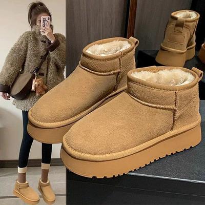 Bread Shoes Snow Boots Women's New Winter Velvet Women's Shoes Thick-soled Waterproof, Non-slip and Warm Cotton Shoes