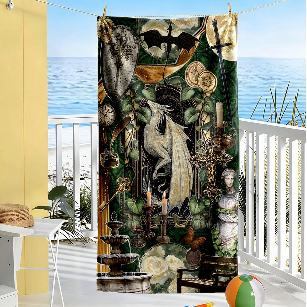 Gothic Style Beach Towel Super Soft & Absorbent Comfortable Lightweight