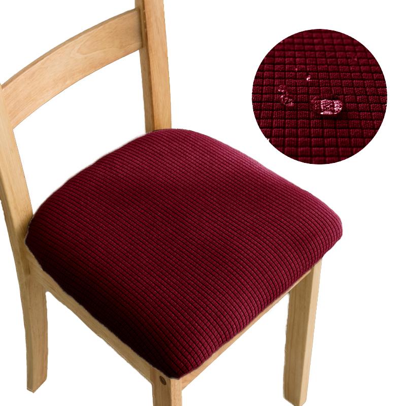 Spandex Jacquard Dining Room Chair Seat Covers WaterProof Removable Washable Elastic Cushion Upholstered Dining Chair Slipcover