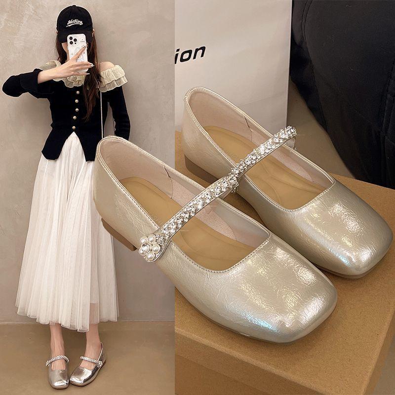 French Mary Jane shoes late evening wind women's single shoes spring and summer new beautiful with skirt flat shoes women