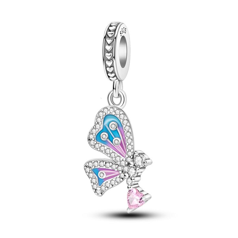 copper Fashion Charm Bead Charms Bead Colorful Parrot Peacock Carousel Dangle Compatible With Authentic Accessories Bracelets Do It Yourself Jewellery