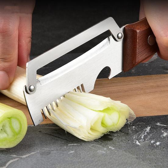 Edelstahl-Gemüseschäler mit Holzgriff 2-in-1 Obst-Kartoffelschäler