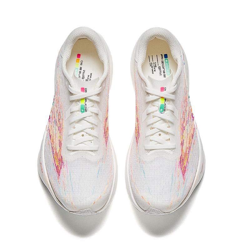 Anta Zone 2 Heart Rate 90 Low Top Running Shoes Women's Papyrus White/Fluorescent Mango Orange/Palace Purple 122625579-5