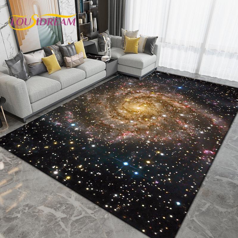 Teppich mit Galaxie-Universum, Weltraum, Sternen, Erde, groß, Teppich für Wohnzimmer, Schlafzimmer, Sofa, Fußmatte, Dekoration, rutschfeste Bodenmatte