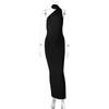 Women's Summer New Sexy Backless Pleated Slim Fit Solid Color Sleeveless Temperament Dress