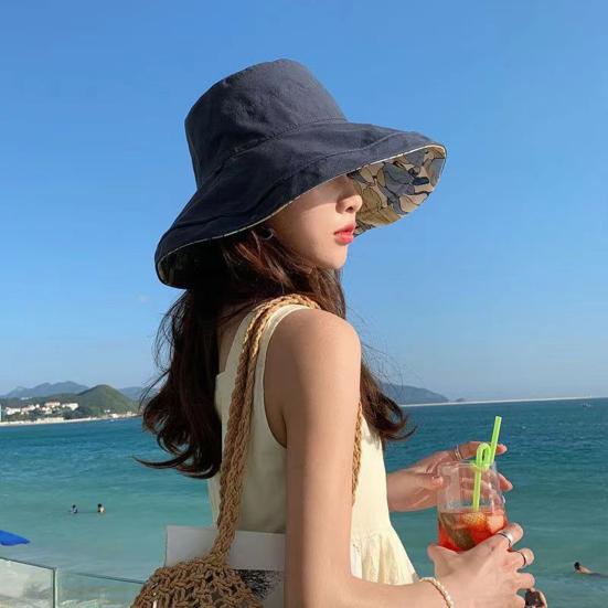 Klobouk Bucket Hat Oboustranný Nositelný Rybářský Klobouk s Velkým Krempem Vestavěný Měkký Ocelový Drát Nastavitelná Větruodolná Šňůrka Klobouk Chránící Před Sluncem