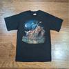 Vintage 90s Single Stitch Bull Riding T-Shirt Black Mens Large 21x29 Made In USA