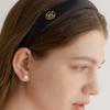 Halden Thin Satin Emboss Logo Pendant Hairband (H008_black)