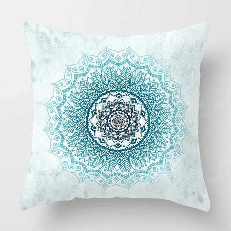 Boho Mandala Pattern Throw Pillow Cover With Short Plush Print For Living Room Sofa Decoration Cushion Cover Pillow Covers