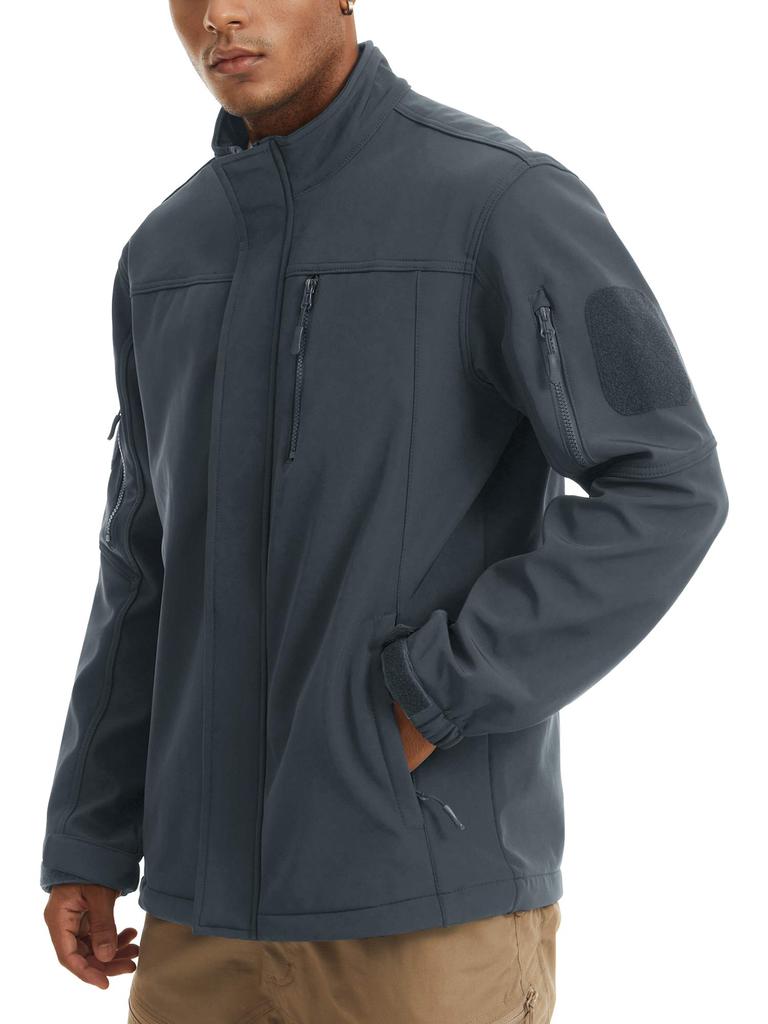 [TACVASEN] Men's Outdoor Jacket, Fleece Lining, Ski Jacket, Large Size, Jumper, Multifunctional, Everyday Wear, AutumnWinter, Dark Gray, L