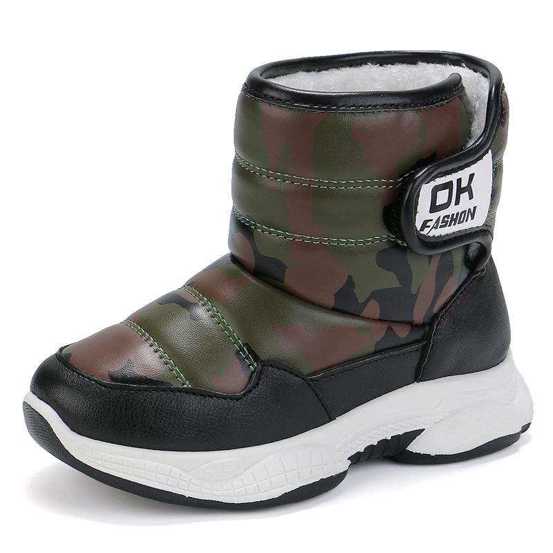 Fashion Winter Velvet Warm Boys and Girls Snow Boots Cotton Shoes Korean Students