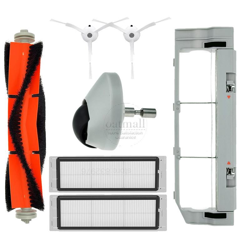 Tillbehör för Xiaomi Mi Robotdammsugare 1 1st SDJQR02RR / SDJQR01RR / Mijia 1S Dammsugare Reservdelar Ersättningskit, Huvudborste, Filter, Moppdukar