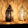 European Wrought Iron Candle Holder Hollow Retro Candlestick Hanging Lantern Vintage Elegant Candle Holder