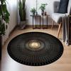 Vibrant Abstract Color Circle Geometric Round Rug Boho Retro Non Slip Soft Carpet Living Room Dorm Bedroom Trendy Indoor Decor