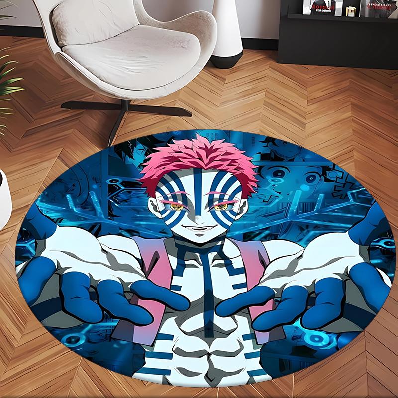 Demon Slayer (1) Round Office Rug Decorative Floor Rug for Office Bedroom Living Room and Home Space