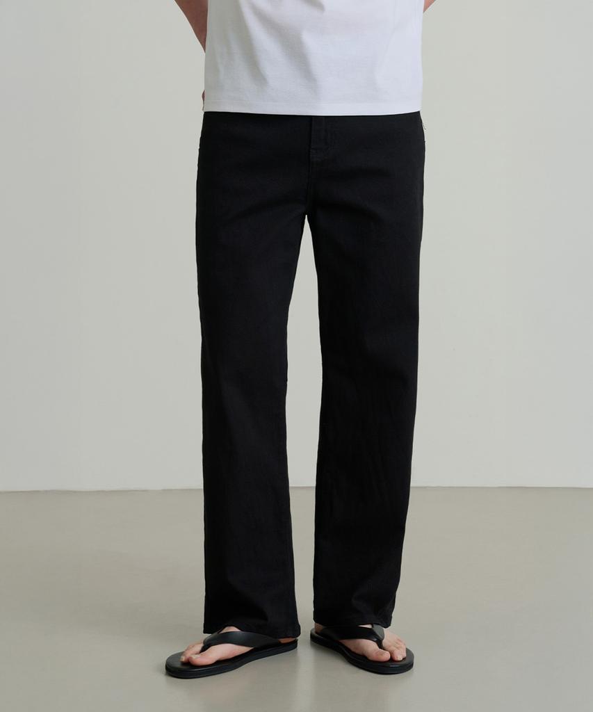 CREEDMENS Flat Semi-Wide Chino Pants (Black)