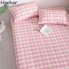 Washed Cotton Bed Sheets Four Seasons Soft Flat Sheet for King Queen Size Bedclothes Household Hotel Dormitory Mattress Covers