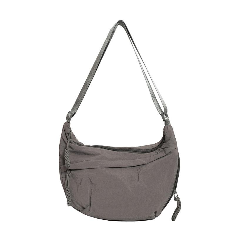 Large Capacity Tote Bag, Lightweight Nylon Crossbody Bag with Adjustable Strap and Multiple Zippered Compartments