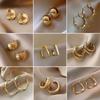 Silbernadel einfache geometrische Metallohrringe Nischendesign Stecker neue High-End-Ohrringe Frauen