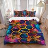 3pcs Bee Hive Bedding Set, Includes Without Pillow Inserts, Soft Comfortable Bedding Set,All-Season Use A0924059